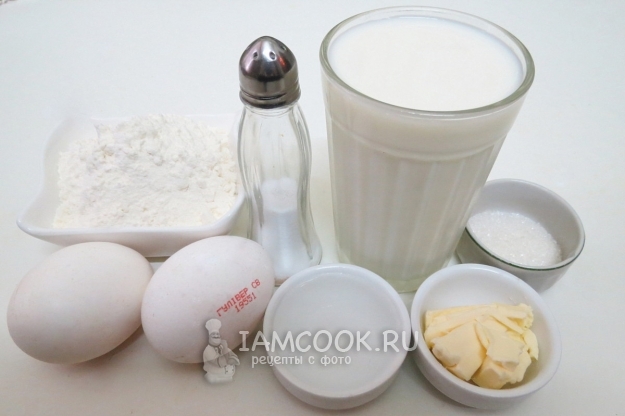 Ingrediente pentru clătite fără sifon pe lapte