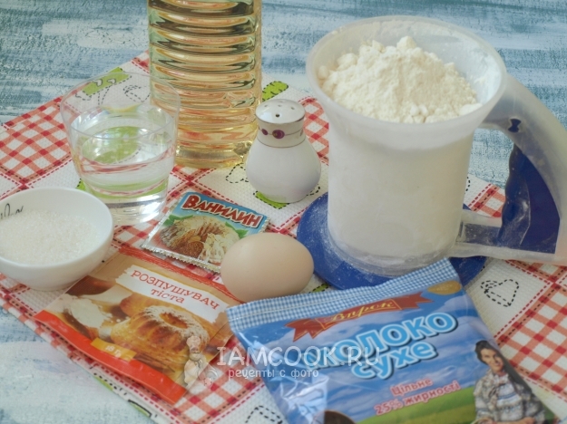 Ingrediënten voor pannekoeken op droge melk