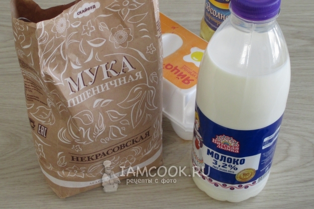 Ingredienser for pannekaker i mikrobølgeovn
