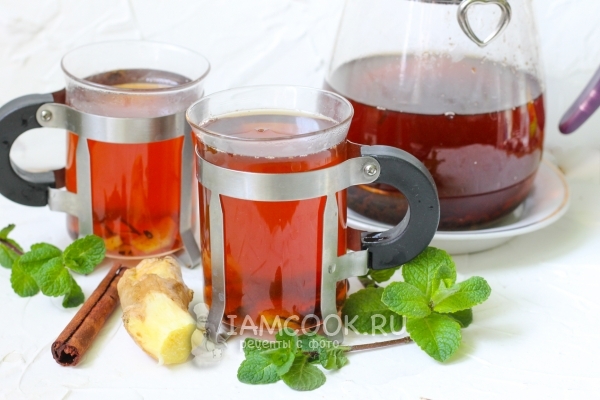 Een recept voor thee met gember en kaneel