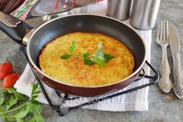 Foto omelette Perancis dengan courgettes