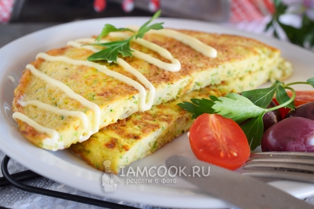 Resipi untuk omelette Perancis dengan courgettes