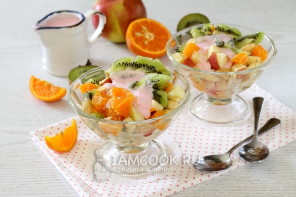 Nuotrauka vaisių salotos su jogurtu