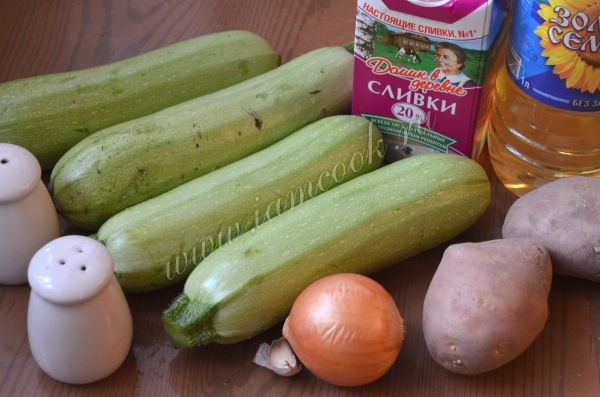 Ingrediënten voor squash soep