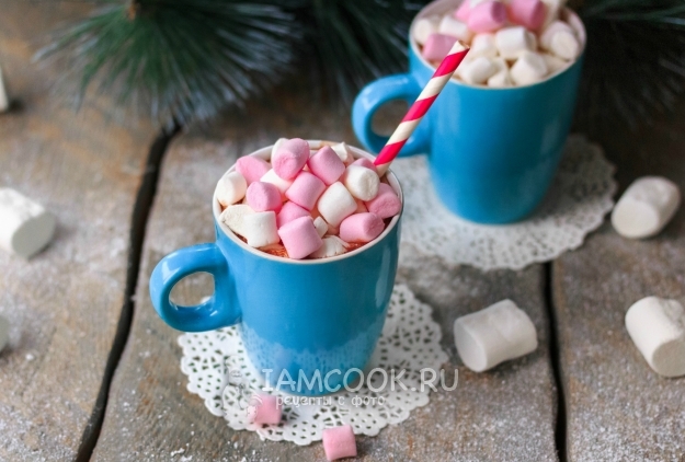 Fotografie de cacao cu marshmallow