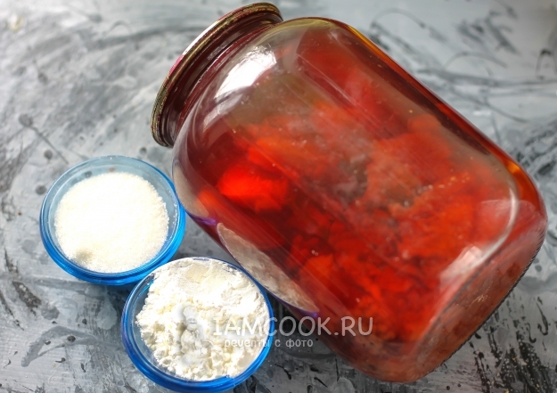 Ingrediente pentru jeleu din amidon și compot