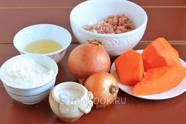 Ingrediente pentru placinta cu dovleac si carne