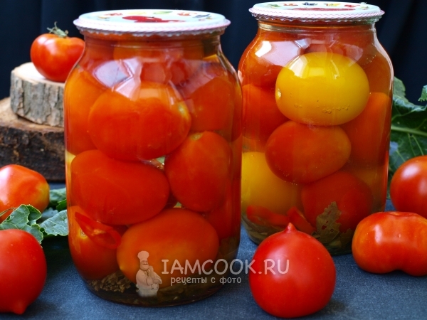 Gambar tomato dengan madu untuk musim sejuk