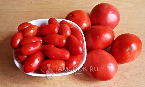 Pomidorų pomidorų sultyse ingredientai