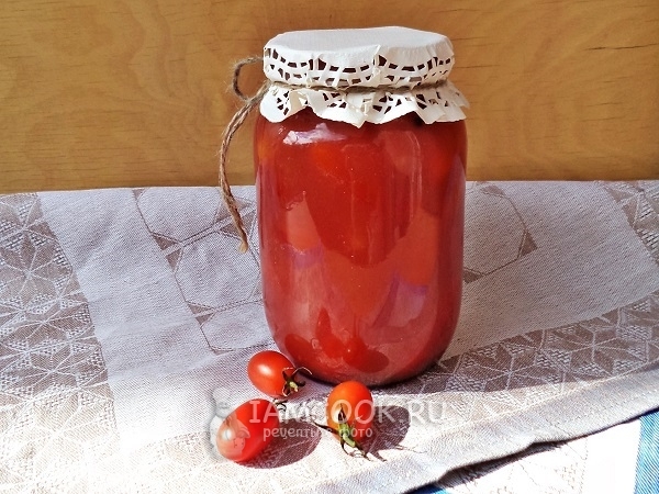Pomidorų receptas pomidorų sultyse žiemai