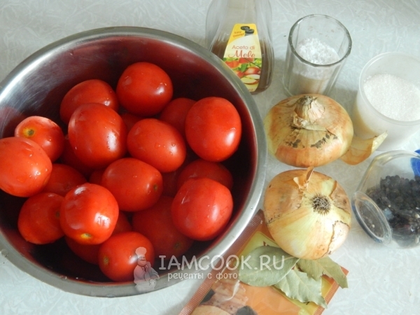 Składniki na pomidory w galaretce na zimę