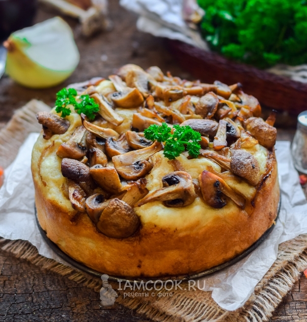A receita para torta magra com cogumelos