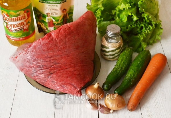 Ingredientes para salada de carne