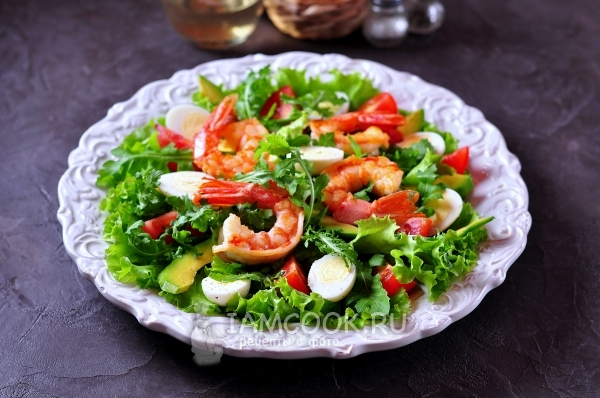 Gambar salad dengan langoustine
