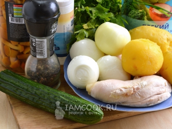 Ingrediente pentru salata cu miere de miere agarica