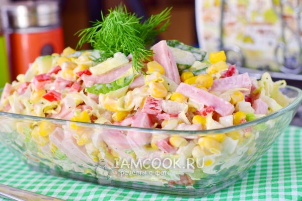 Salada Receita com repolho e presunto pequinês