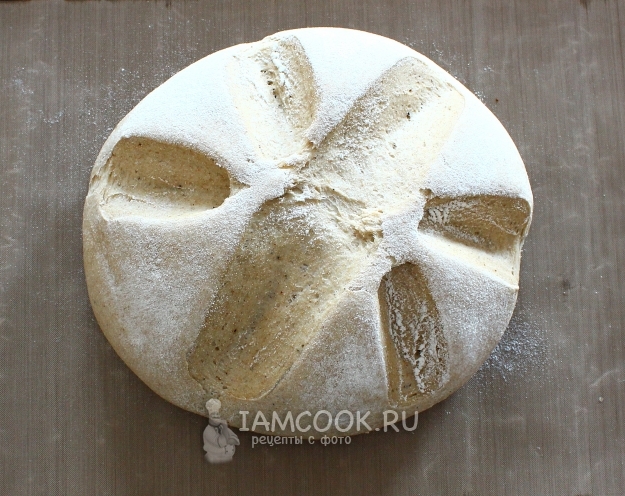 Fotografia szary chleb w piekarniku