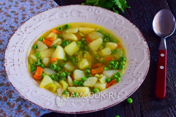 Supa de reteta cu mazare verde congelata