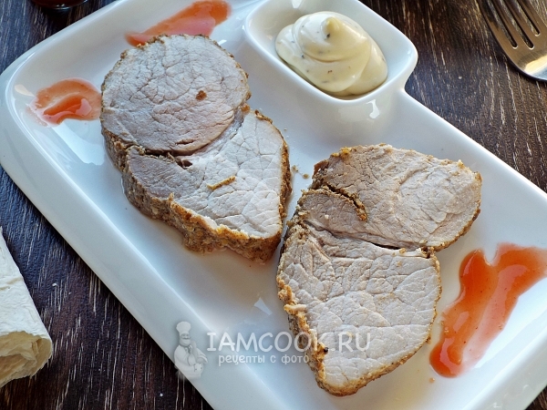 Receita de carne de porco assada no forno em um pedaço de manga