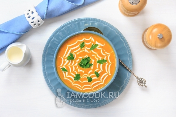 Gresskar krem ​​suppe med krem