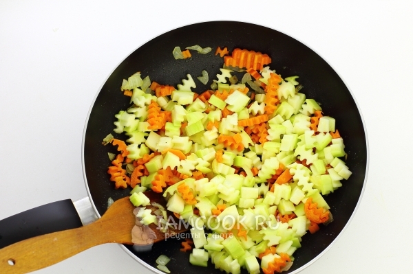 Coloque a medula vegetal para os legumes