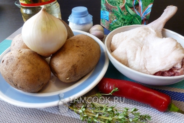 Składniki dla kaczki tymianku z ziemniakami w piekarniku