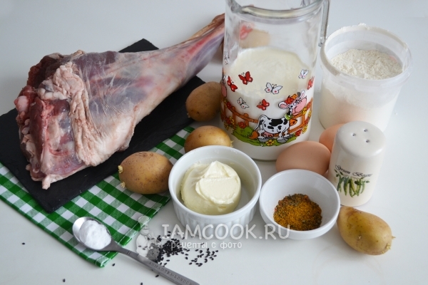 Bahan-bahan untuk mini-pies Tatar Wak balish