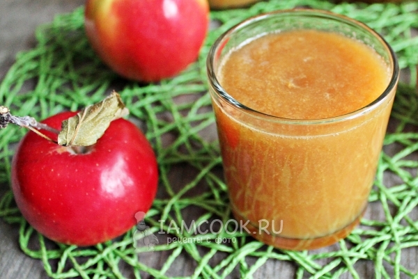 Resipi untuk jus epal dengan pulpa untuk musim sejuk
