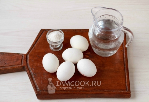 Bahan-bahan untuk telur rebus 3 cara yang berbeza