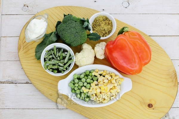 Ingredientes para legumes gelatinosos