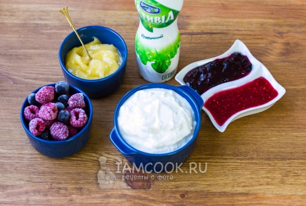 Bahan-bahan untuk yogurt beku di rumah