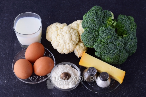 Brokoli ve karnabahar güveç için malzemeler