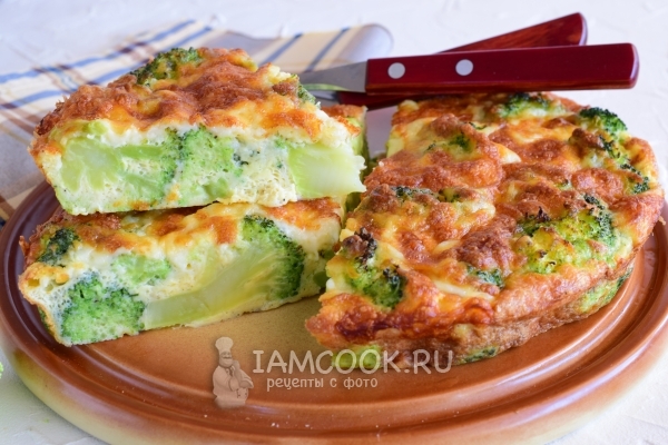 Foto av broccoli gryte med ost og egg