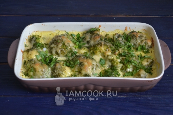 Caserola cu broccoli și pui în cuptor