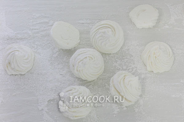 Foto van marshmallows met agar-agar thuis (van appels)