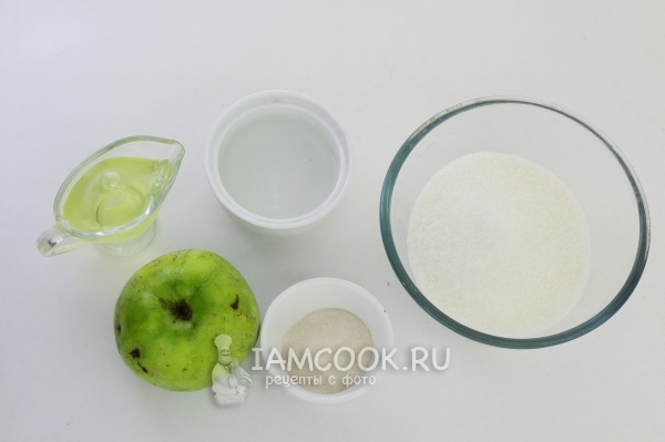Ingrediënten voor marshmallows met agar-agar thuis (van appels)