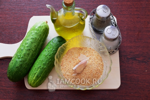 Bahan-bahan untuk timun goreng dari Pugacheva